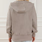 Mineral Wash Full Zip Drawstring Hoodie