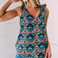 Printed Knotted Shoulder Tank Tops