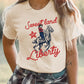 Sweet Land of Liberty Cowboy Print Graphic T Shirt