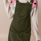 Solid Front Pockets Sleeveless Corduroy Overall Dress