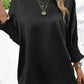 Shirred Dolman Sleeve Satin Blouse
