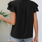 V Neck Ruffle Short Sleeve Blouse