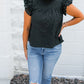 Hollowed Texture Ruffle Sleeve Blouse