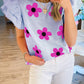 Floral Print Ruffled Flutter Sleeve Blouse