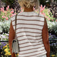 Stripe V Neck Knitted Loose Sweater Vest