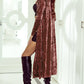 Lapel Open Front Duster Velvet Cardigan