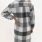 Tan Plaid Button-Down Flap Pocket Long Shacket