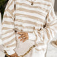 Oversized Striped Bishop Sleeve Pullover Sweatshirt