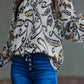 Boho Flower Print Casual Blouse