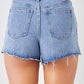 Stud Embellished High Waist Denim Shorts