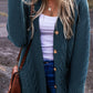 Cable Knit Button Front Pocketed Baggy Cardigan