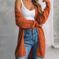 Open Front Textured Knit Cardigan with Pockets