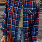 Plaid Flap Pocket Button Up Shacket