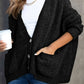 Buttons Front Pocketed Sweater Cardigan