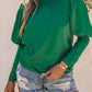 Satin Buttoned Cuffs Puff Sleeve Top