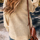 Loose Eyelet V Neck Drop Shoulder Sweater