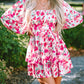 Ruffle Tiered High Waist Puff Sleeve Floral Dress