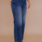 Plus Size Seamed Wide Leg High Waist Jeans