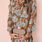 Floral Print Lapel Collar Loose Shirt Mini Dress