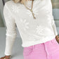 Flower Knit Long Sleeve Sweater