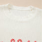 Striped Merry Bright Letter Christmas Sweater