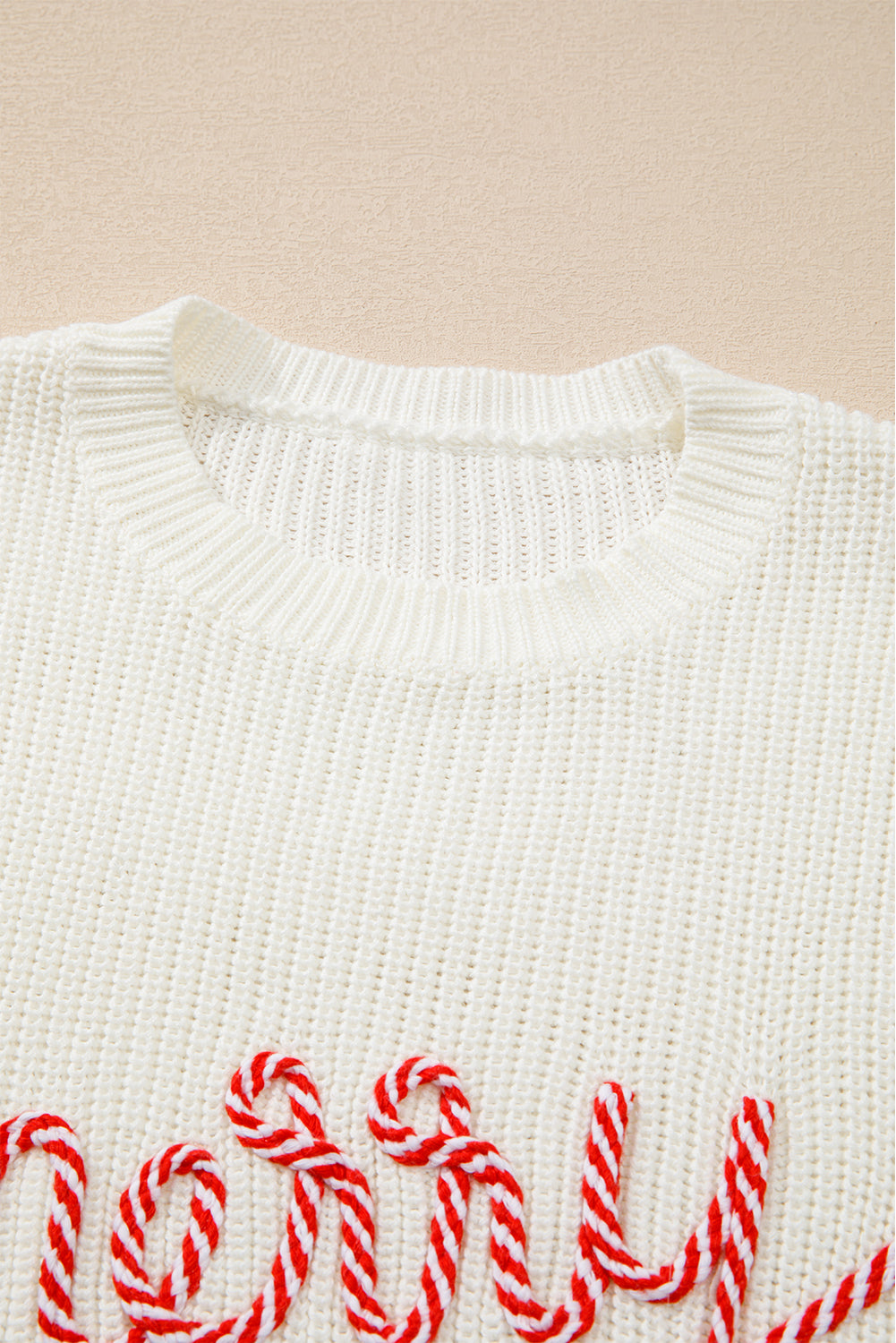 Striped Merry Bright Letter Christmas Sweater