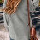 Loose Eyelet V Neck Drop Shoulder Sweater