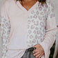 Splicing Knitted V Neck Plus Size Jumper
