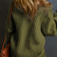 Ribbed Knit Round Neck Slouchy Chunky Sweater
