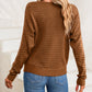 Textured Knit Round Neck Dolman Sleeve Sweater