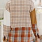 Plaid Color Block Patchwork Shirt Jacket with Pocket