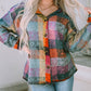 Brushed Checked Western Buttoned Jacket