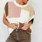 Colorblock Mix Textured Sweater Tee