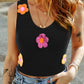 3D Flower Decor Cropped Sweater Vest