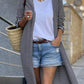 Stripe Open Front Long Cardigan