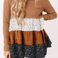 Ribbed Long Sleeve Dotted Tiered Ruffled Flowy Top