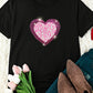 Glitter Heart Graphic Valentine Fashion T-shirt
