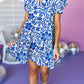 Flower Print Puff Sleeve Tiered Dress