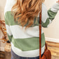 Colorblock Loose Sleeve Knit Sweater