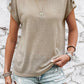 Button Detail Batwing Sleeve Casual Tee
