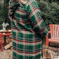 Plus Size Plaid Kangaroo Pocket Drawstring Hoodie