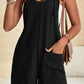 Adjustable Straps Pocketed Textured Romper