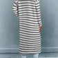 Stripe Print Open Front Duster Cardigan