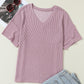 V Neck Chest Pocket Loose T-shirt