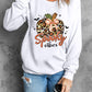 Spooky Leopard Pumpkin Print Crew Neck Sweatshirt