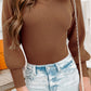 Ribbed Balloon Sleeve Bodysuit