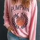 Leopard Bowknot Pumpkin Graphic Halloween Sweatshirt