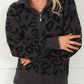 Animal Print Zipped Collared Sweater