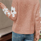 Flower Sleeve Drop Shoulder Sweater