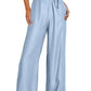 High Waist Pocketed Wide Leg Tencel Jeans